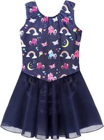 img 4 attached to 🧜 Stylish Sparkly Gymnastics Leotards with Ballet Skirts & Tutu Dance Dress for Toddler Girls - Mermaid and Unicorn Inspired, With Sparkly Ribbon Details