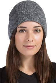 img 1 attached to Women's 100% Cashmere Cuffed Beanie by Fishers Finery