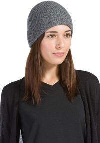 img 4 attached to Women's 100% Cashmere Cuffed Beanie by Fishers Finery