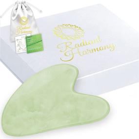 img 4 attached to 🌟 Radiant Harmony Gua Sha Massage Tool - Light Jade Face Massager for Skin Care - Easy-to-Use Guasha Tool - Facial Gua Sha Tools in Luxury Box & Bag with Guide