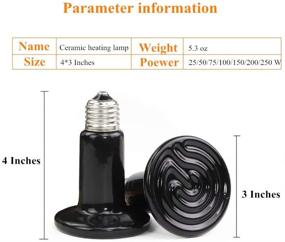 img 2 attached to Infrared Reptile Heat Emitter: Ceramic Heat Lamp Bulb for Turtle, Snake, Chicken - 75W (1 Pack)