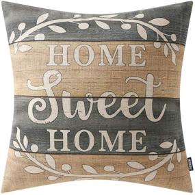 img 4 attached to TRENDIN Decorative Throw Pillow Cover - 18x18 inch Weathered Wood Design - Home Sweet Home Cushion Case - Square Shape - PL280TR