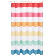 🌈 fun and playful rainbow banded striped kids microfiber shower curtain - 72 inch logo