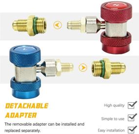 img 3 attached to 🔧 Улучшенные соединители Apeixoto AC R134A: Регулируемый коннектор R134A R-134A 1/4 дюйма с набором манометров
