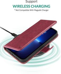 img 2 attached to KILINO Wallet Case For IPhone 13 Pro 5G [RFID Blocking] [PU Leather] [Shock-Absorbent Bumper] [Card Slots] [Kickstand] [Magnetic Closure] Flip Folio Cover For IPhone 13 Pro 5G (Burgundy)