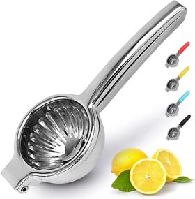 img 4 attached to Zulay Kitchen Stainless Steel Lemon Squeezer - Heavy Duty Citrus Press Juicer with Premium Quality Solid Metal Bowl - Large Manual Lime Squeezer Stainless Steel