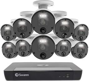 img 4 attached to 📷 Swann Security Camera System CCTV: 10 Camera 16 Channels POE NVR Master with 4K Upscale Video, Wired Surveillance, Indoor/Outdoor, Night Vision, Heat Motion Detection (SWNVK-1676810)