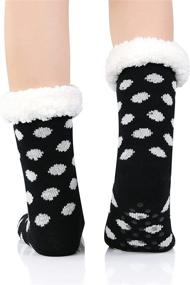 img 2 attached to 🧦 Zando Womens Warm Fuzzy Slipper Socks: Fluffy Sherpa Fleece Coziness with Non-Slip Grippers