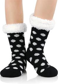 img 3 attached to 🧦 Zando Womens Warm Fuzzy Slipper Socks: Fluffy Sherpa Fleece Coziness with Non-Slip Grippers