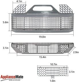 img 2 attached to 🍴 Premium Replacement Dishwasher Silverware Utensil Basket for GE - WD28X10128 (19.7"x3.8"x8.4")