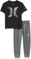 👕 hurley boys' 2 piece graphic t shirt and joggers set logo