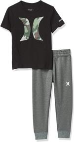 img 4 attached to 👕 Hurley Boys' 2 Piece Graphic T Shirt and Joggers Set