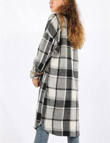 img 1 attached to 🧥 Springrain Women's Wool Blend Long Shacket Coat with Casual Plaid Button-Down Design