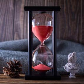 img 3 attached to ⏳ Creative Handcrafted Hourglass Timer: 60 Minute Wooden Frame Sand Timer with Red Sand – Perfect Decorative Piece