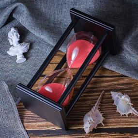 img 2 attached to ⏳ Creative Handcrafted Hourglass Timer: 60 Minute Wooden Frame Sand Timer with Red Sand – Perfect Decorative Piece