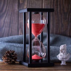 img 4 attached to ⏳ Creative Handcrafted Hourglass Timer: 60 Minute Wooden Frame Sand Timer with Red Sand – Perfect Decorative Piece