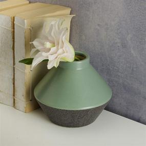 img 2 attached to 🌿 Scott Living Oasis Ceramic Geometric Vase, 5x4 inch, Sage: Stylish Décor for a Serene Ambiance