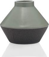 🌿 scott living oasis ceramic geometric vase, 5x4 inch, sage: stylish décor for a serene ambiance logo