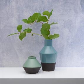 img 1 attached to 🌿 Scott Living Oasis Ceramic Geometric Vase, 5x4 inch, Sage: Stylish Décor for a Serene Ambiance