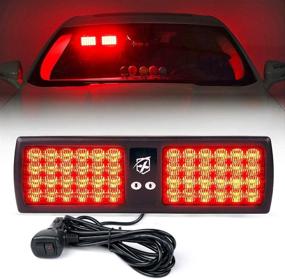 img 4 attached to 🚨 Xprite Sunshield Hazard Warning Light - Red LED Visor Strobe Flashing Lights for Law Enforcement, Emergency Vehicles, Trucks, and Cars