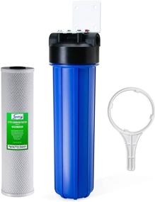 img 4 attached to 💦 Highly Effective iSpring WGB12B 1-Stage Whole House Water Filtration System with 20” x 4.5” Carbon Block Filter - Significantly Minimizes 99% Chlorine