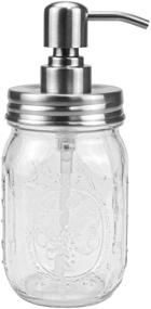 img 1 attached to 🛀 Tebery 4 Pack Mason Jar Bathroom Accessories Set: Rustic Farmhouse Decor for Countertop, Vanity Organizer - Soap Dispenser, Qtip Holder, and Toothbrush Holder Combo with Silver Lids
