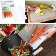 🔪 premium 6-pack of flexible plastic kitchen cutting board mats (12 inch x 15 inch) logo