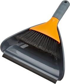 img 2 attached to 🧹 Casabella Dustpan Set, Medium Size, Graphite and Orange - Enhance Your Cleaning Experience