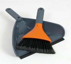 img 1 attached to 🧹 Casabella Dustpan Set, Medium Size, Graphite and Orange - Enhance Your Cleaning Experience