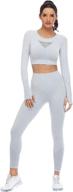 👩 high waisted yoga leggings and long sleeve crop tops: seamless two piece workout outfits for women логотип