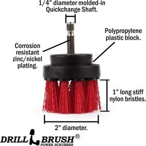 img 1 attached to Power Spin Brush for Outdoor Patio Cleaning - Scrub Brush for Garden Statues, Bird Bath, Headstones, and Outdoor Fountain - Small Diameter Stiff Bristle Brush for Outdoor Decor, Concrete, Stone, Driveways, and Brick