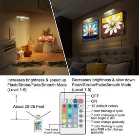 img 2 attached to 🎨 Enhance Your Art Display with HONGUT Rechargeable Picture Light: Wireless, Remote Controlled, Super Bright, Color Changing Accent Lighting!