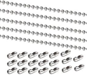 img 4 attached to 32ft Stainless Steel Ball Bead Chain Necklace Making Kit - 20 Matching Connectors Included, 2.4mm Diameter Ball Chain for Jewelry Crafts