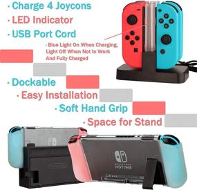 img 1 attached to 🎮 Nintendo Switch Family Bundle: Carry Case, Screen Protector, Joy-Con Grips, Steering Wheels, Dockable Case Cover, Stand Mount, Joy-Con Charger, and More!