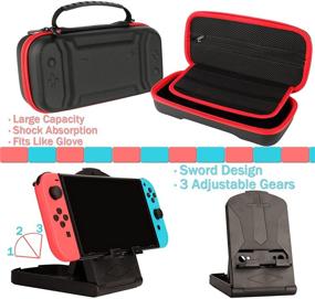 img 2 attached to 🎮 Nintendo Switch Family Bundle: Carry Case, Screen Protector, Joy-Con Grips, Steering Wheels, Dockable Case Cover, Stand Mount, Joy-Con Charger, and More!