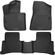 🐾 husky liners - 99681 weatherbeater front & 2nd seat floor mats for 2016-18 hyundai tucson in black logo