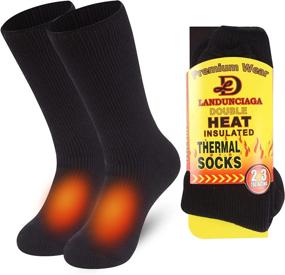 img 4 attached to 🧦 Warm Thickened Arctic Insulated Lined Heavy Crew Socks by LANDUNCIAGA - Unisex Winter Thermal Socks