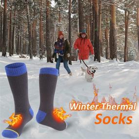 img 3 attached to 🧦 Warm Thickened Arctic Insulated Lined Heavy Crew Socks by LANDUNCIAGA - Unisex Winter Thermal Socks