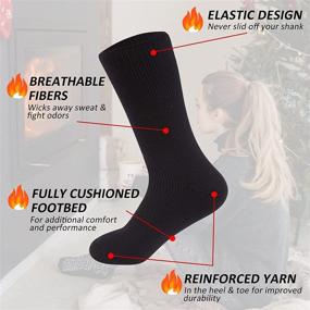 img 2 attached to 🧦 Warm Thickened Arctic Insulated Lined Heavy Crew Socks by LANDUNCIAGA - Unisex Winter Thermal Socks