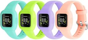 img 4 attached to Vanet 4 Pack Compatible With Garmin Vivofit Jr 3 Bands For Kids Wearable Technology for Clips, Arm & Wristbands