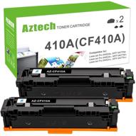 🖨️ high-quality aztech compatible toner cartridge replacement for hp 410a cf410a 410x cf410x - ideal for color pro mfp m477fnw m477fdn m477fdw m452dw m452nw m452dn printers - black (2-pack) logo