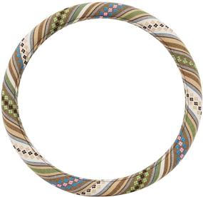 img 3 attached to 🌺 AOTOMIO Bohemian Steering Wheel Cover 15 Inches - Beige Baja Blanket Ethnic Car Steering Wheel Cover - Universal Fit for Women