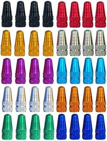 img 4 attached to Set of 40 Winorda Bike Tire Valve Stem Caps in 10 Vibrant Colors - Aluminum French Bicycle Air Tire Caps | Presta Valve Caps | Alloy Bike Valve Caps