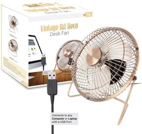 img 1 attached to 💨 Twitfish 6-Inch Vintage Art Deco USB Desk Fan