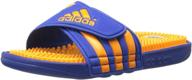 adidas adissage white little boys' shoes and sandals: unisex comfort and style. logo