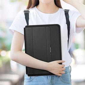 img 1 attached to PENGRUISI 13-13.5 inch Laptop Sleeve Case with Bracket and Stand Function - Universal Compatible with All Laptops and Tablets - Innovative Soft PU Leather Material - Black