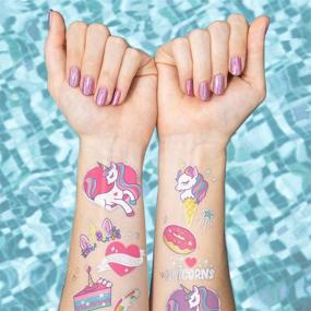 img 2 attached to 🦄 Fetti Unicorn Party Supplies Temporary Tattoos for Kids - 36 Glitter Styles - Ideal for Unicorn Themed Parties, Birthday Decorations, Halloween Costumes, and Unicorn Party Favors