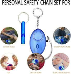 img 2 attached to ENZOU Self Defense Keychain Set for Women and Kids: 10-in-1 Kit with Airtag Case, Personal Alarm, Whistle - Blue