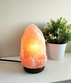 img 2 attached to 🔮 Himalayan Salt Lamp in Natural Shape, Genuine Neem Wood Base, 2 Light Bulbs Included, 5-9 Inches Height, 5-9 Pounds Weight