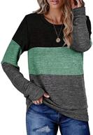 👗 chic and comfy: women's long sleeve color block tunic sweatshirt – loose fit & casual style logo